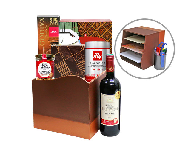 Wine n Food Hamper - Premium Office Basket Food Gift Hamper FH20 - L36670436 Photo